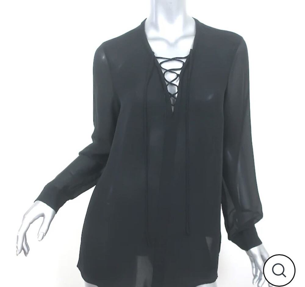 L'Agence Ynez Silk Front Lace-Up Blouse, Best for a Med